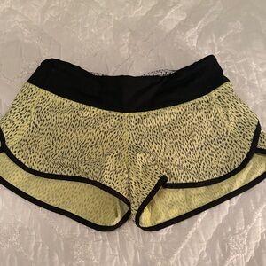 Lululemon Athletica Yellow and Black Athletic Shorts